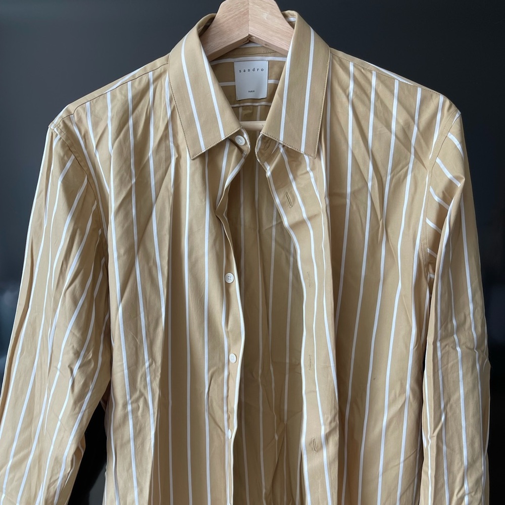 Sandro men yellow strip shirt